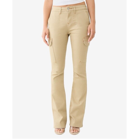 NWT TRUE RELIGION $159 Bootcut Cargo Pants in Travertine Flap Pockets Size 26 - Picture 1 of 12